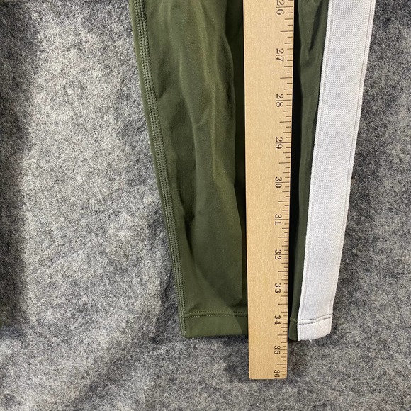 ZYIA Active Leggings 4 Forest Green High Rise Stripe Luxe 7/8 Workout - Picture 8 of 11